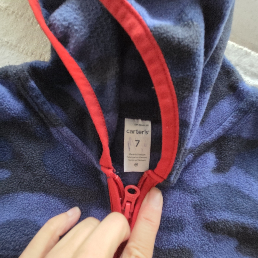 Carter's Navy and Red Fleece Hoodie